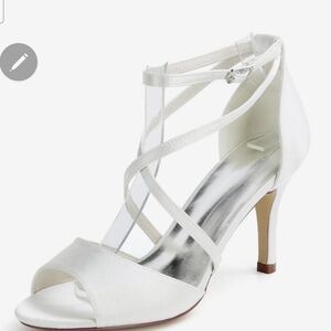 Elegant White Strappy Heels